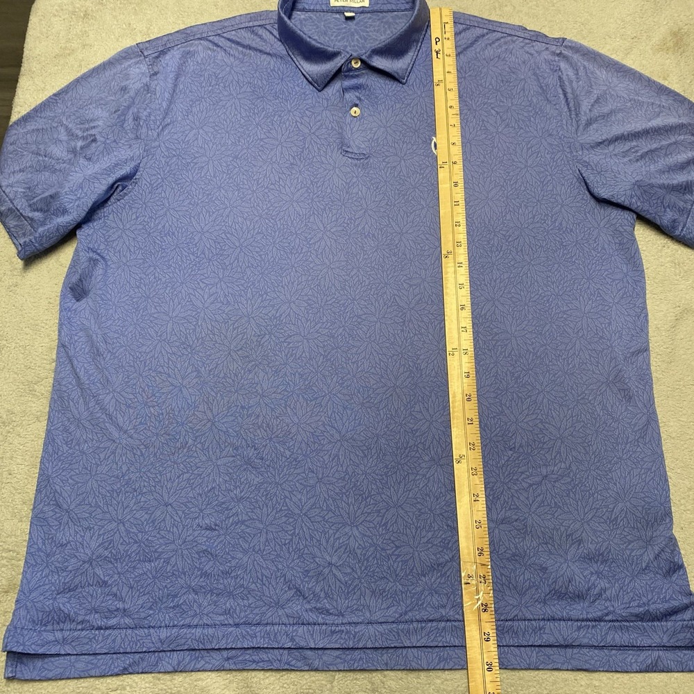 Peter Millar Polo Mens XL Blue All Over Floral Design Performance Preppy Golf - Picture 5 of 8